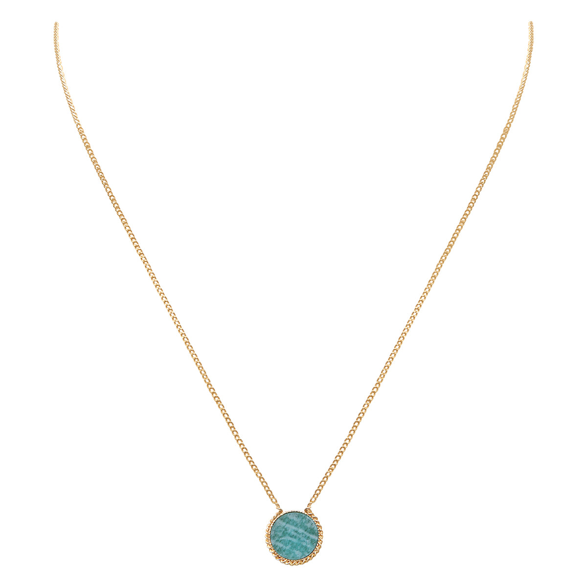 COLLIER AMAZONITE DORÉ - LADY