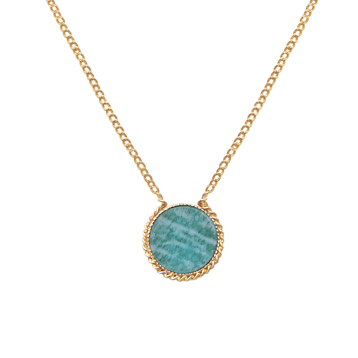 COLLIER AMAZONITE DORÉ - LADY