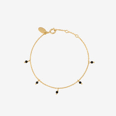 Bracelet doré spinelle noire - MILADY