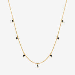 COLLIER DORÉ COURT SPINELLE NOIRE - MILADY