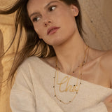 Collier doré court spinelle noire - MILADY