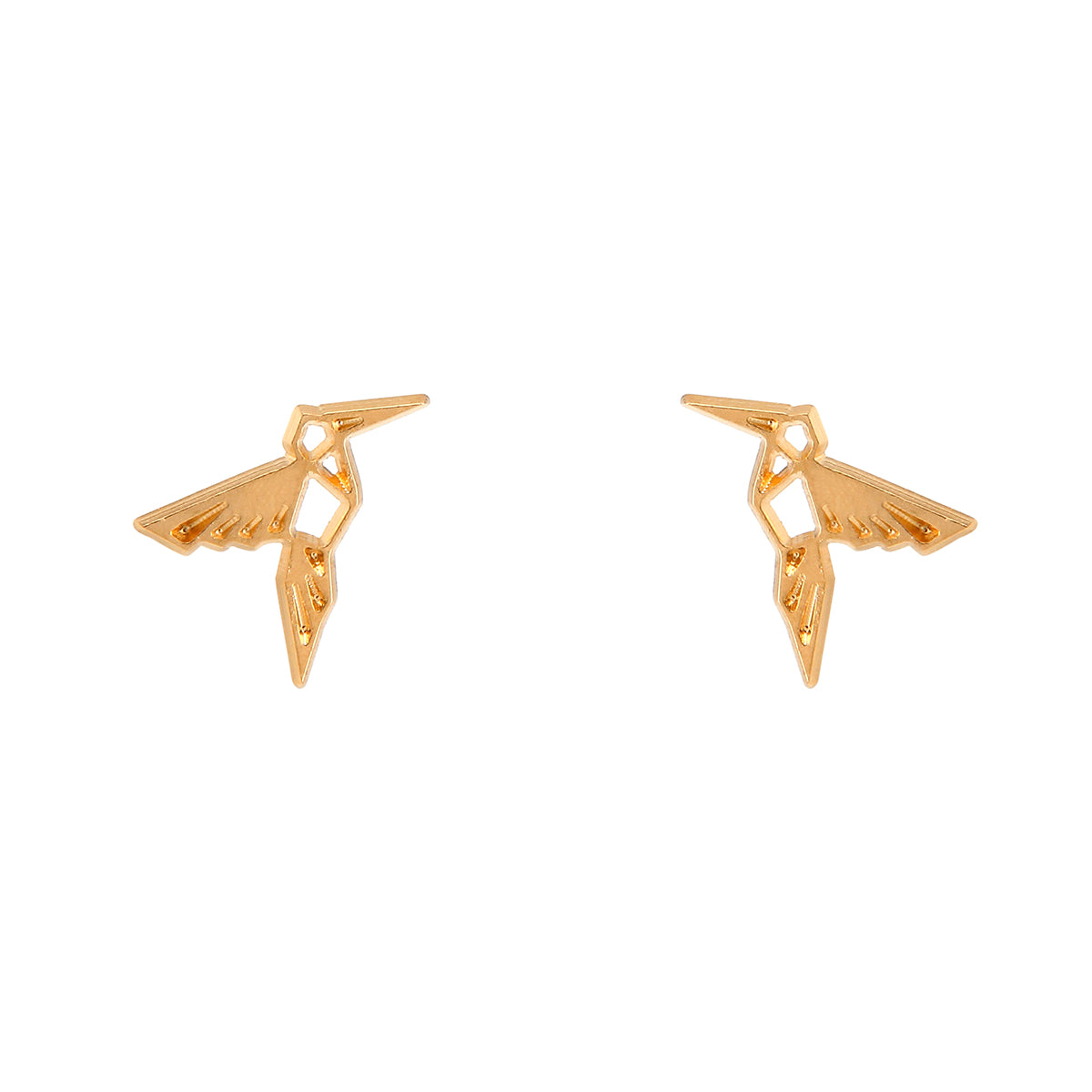 BOUCLES D'OREILLES DORÉ - MINI COLIBRI