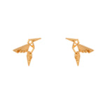 BOUCLES D'OREILLES DORÉ - MINI COLIBRI