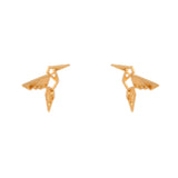 BOUCLES D'OREILLES DORÉ - MINI COLIBRI