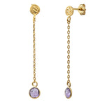 BOUCLES D'OREILLES LONGUES MOOREA AMETHYSTE