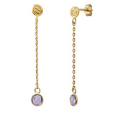 BOUCLES D'OREILLES LONGUES MOOREA AMETHYSTE