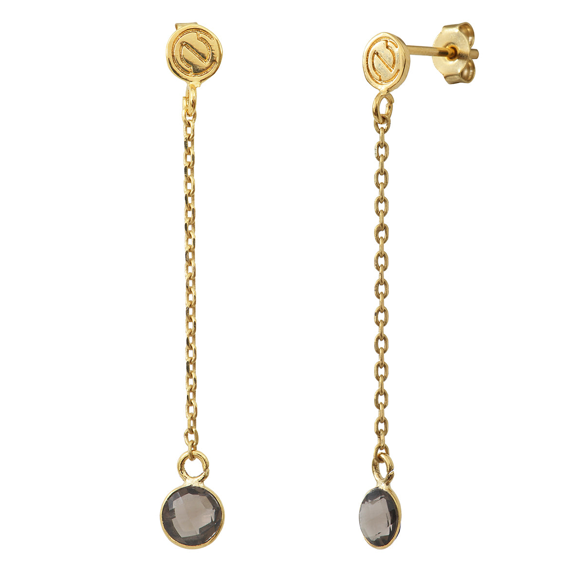 BOUCLES D'OREILLES LONGUES MOOREA QUARTZ FUME