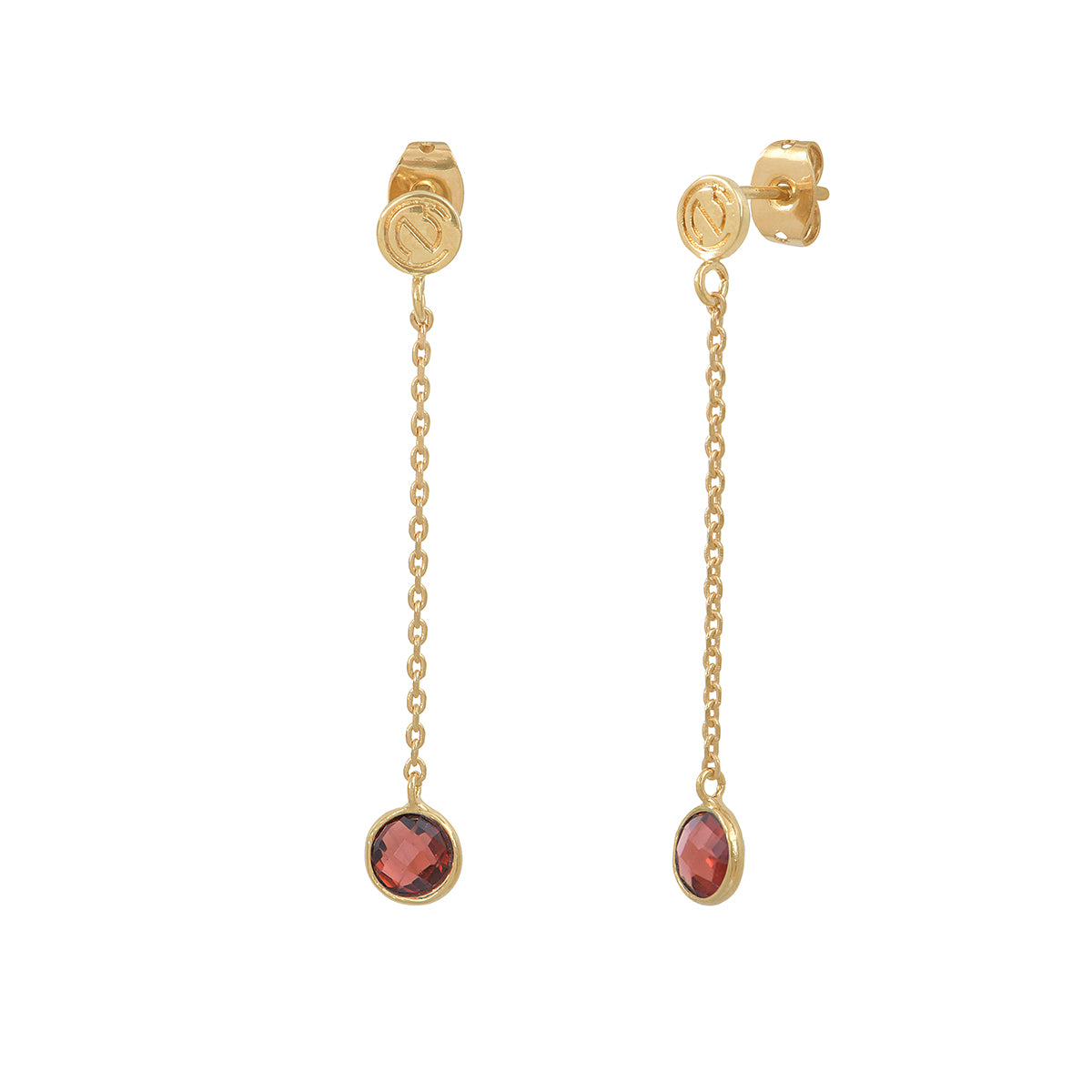 BOUCLES D'OREILLES LONGUES MOOREA GRENAT