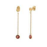 BOUCLES D'OREILLES LONGUES MOOREA GRENAT