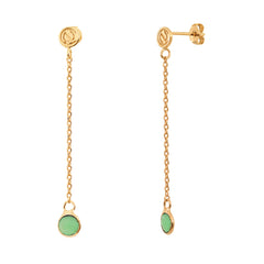 BOUCLES D'OREILLES LONGUES MOOREA CHRYSOPRASE