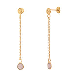 BOUCLES D'OREILLES LONGUES MOOREA CALCEDOINE ROSE