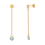 BOUCLES D'OREILLES LONGUES MOOREA CALCEDOINE BLEUE