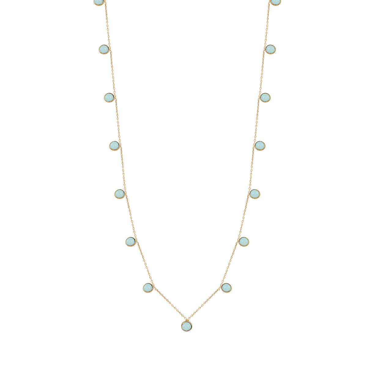 SAUTOIR MOOREA CALCEDOINE BLEUE