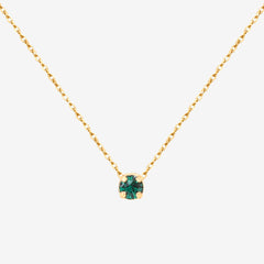 Collier doré émeraude - PARIS