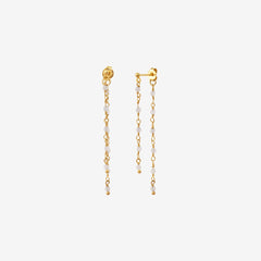 Boucles d'oreilles dorées double perle de culture - ROXANE