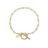 BLUE CHALCEDONY GOLD BRACELET - ROXANE