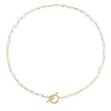 GOLD BLUE CHALCEDONY NECKLACE - ROXANE