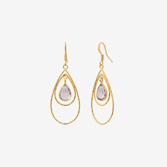 Boucles d'oreilles dorées améthyste - SELMA