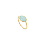 BAGUE SERTI PETIT MODELE CALCEDOINE BLEUE