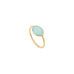 BAGUE SERTI PETIT MODELE CALCEDOINE BLEUE