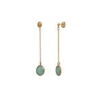 BOUCLES D'OREILLES LONGUES SERTI AVENTURINE