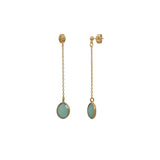 BOUCLES D'OREILLES LONGUES SERTI AVENTURINE