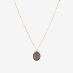Collier doré quartz fumé - SERTI PM