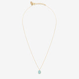 GOLD-PLATED BLUE CHALCEDONY NECKLACE - SMALL MODEL SETTING