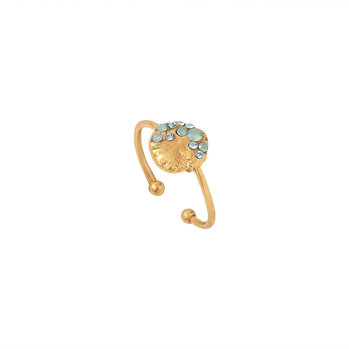 BAGUE DORÉE - SEVEN BLEU OPALE