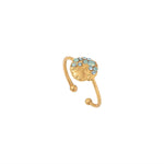 BAGUE DORÉE - SEVEN BLEU OPALE