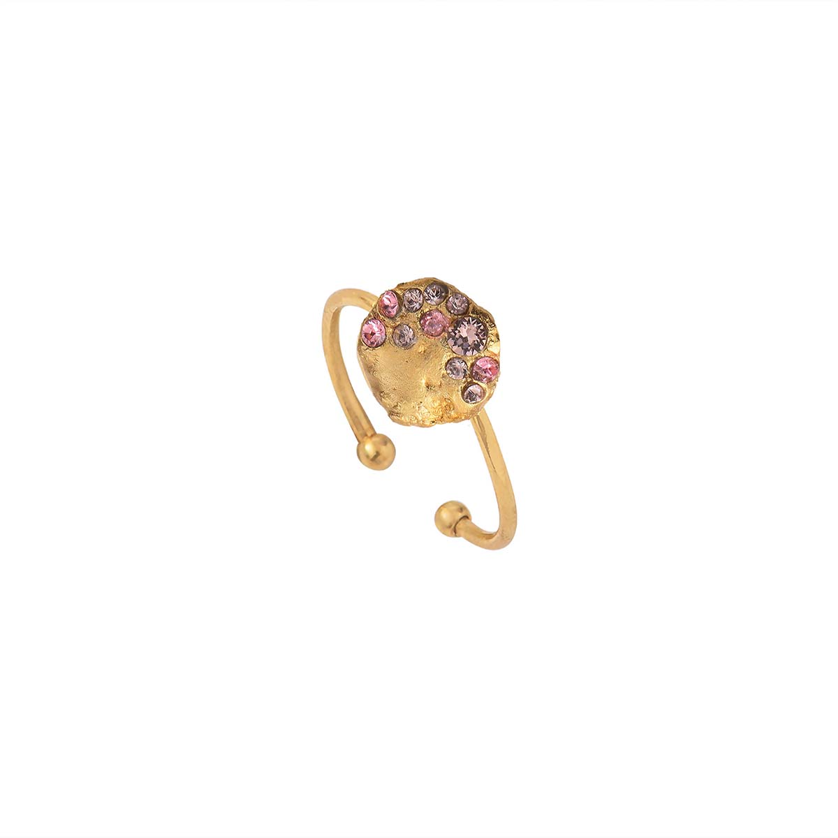 BAGUE DORÉE - SEVEN ROSE OPALE