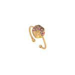 BAGUE DORÉE - SEVEN ROSE OPALE