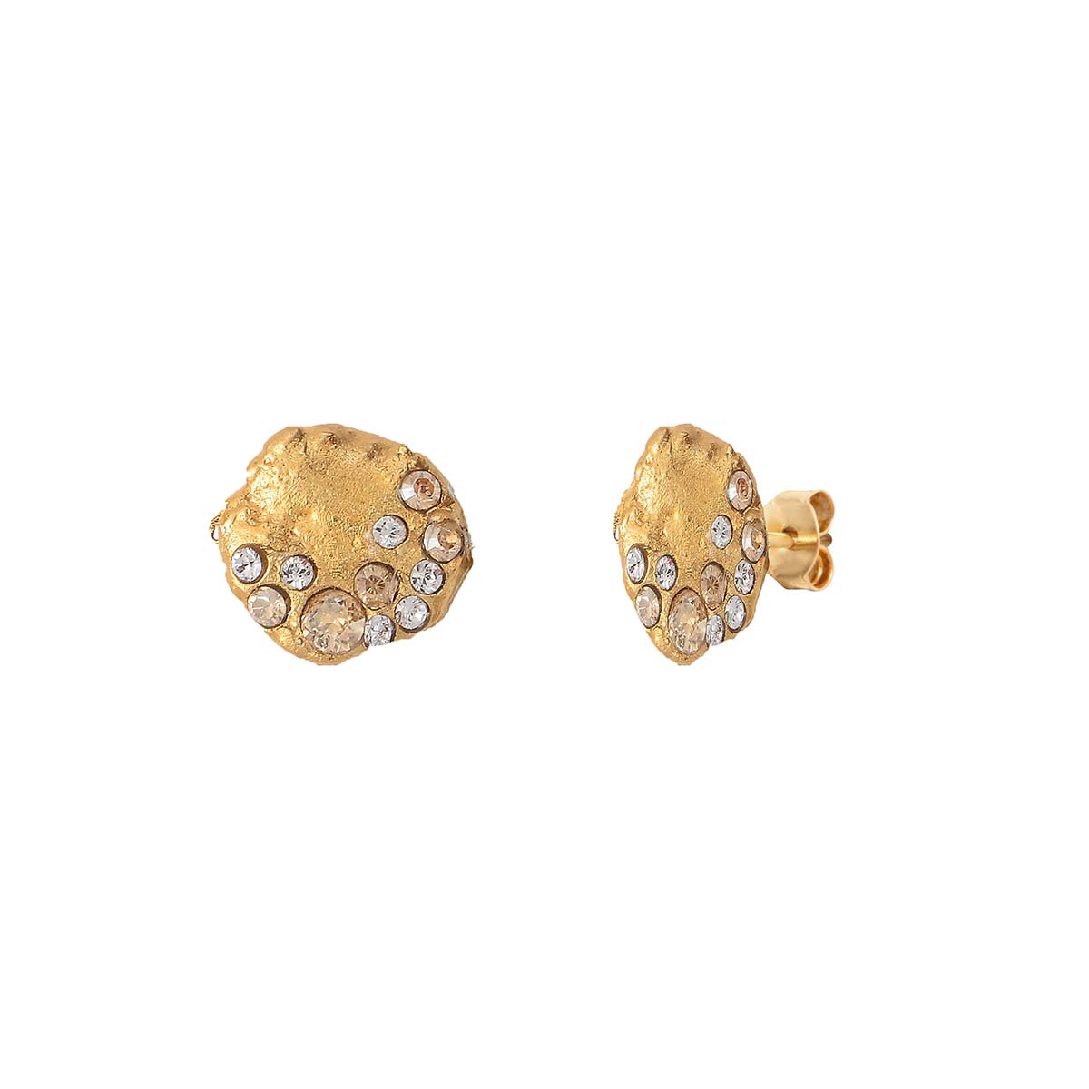 BOUCLES D'OREILLES DORÉES BLANC - SEVEN