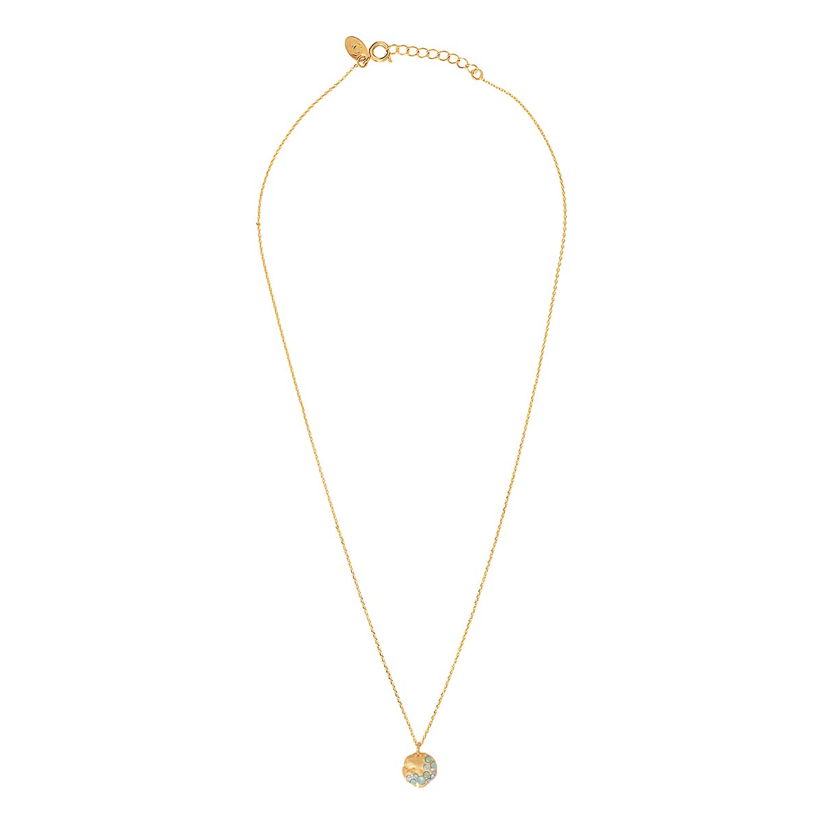 COLLIER DORÉ - SEVEN BLEU OPALE