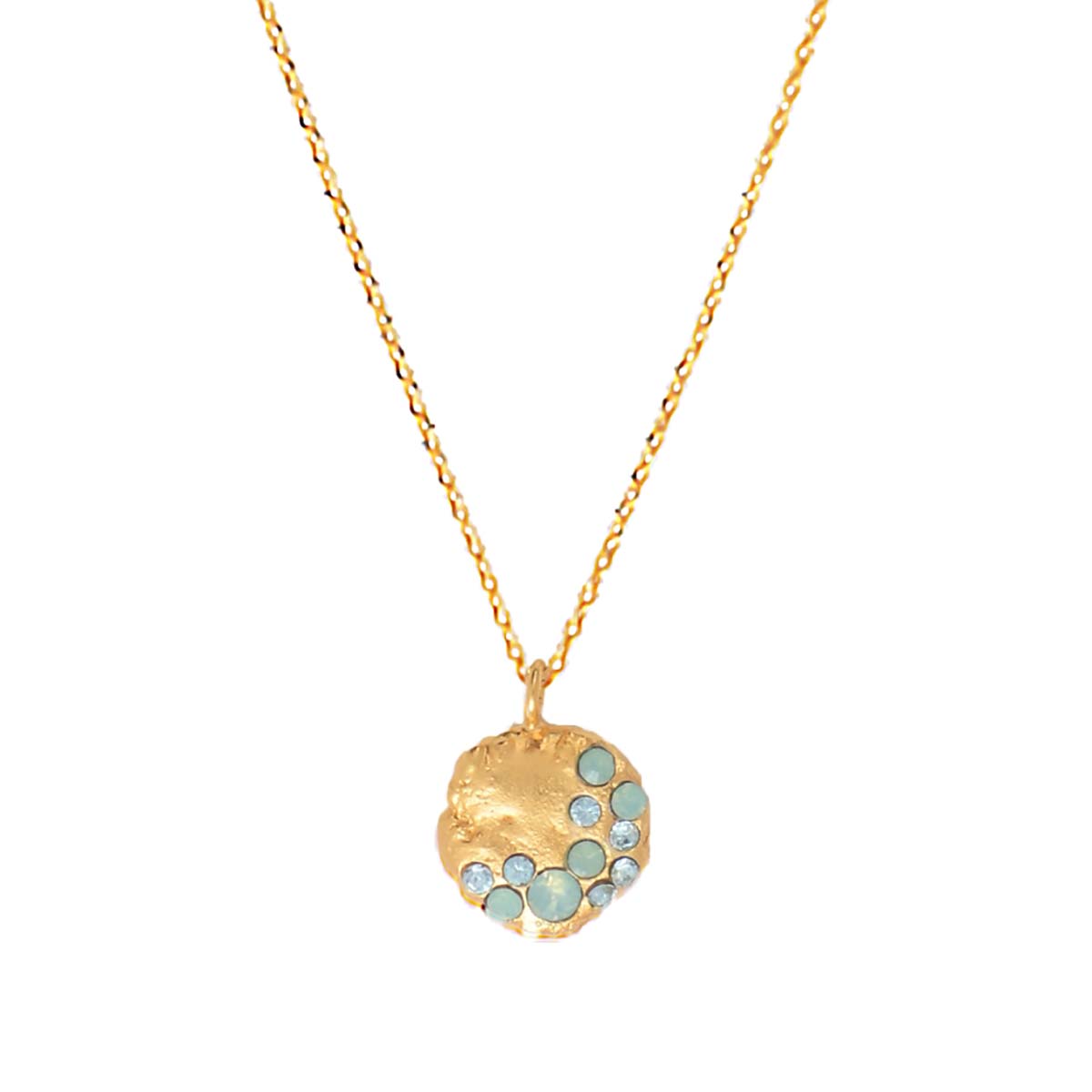 COLLIER DORÉ - SEVEN BLEU OPALE