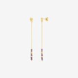 Boucles d'oreilles dorées longues - SHANI