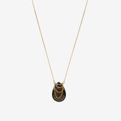 Collier doré quartz fumé - SOLANGE