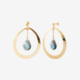 Boucles d’oreilles créoles SOLANGE labradorite