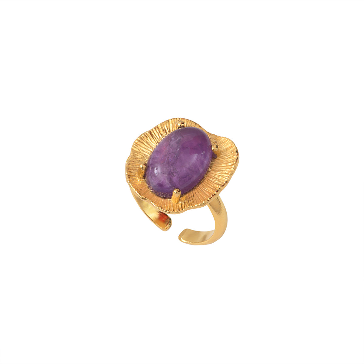 BAGUE PLAQUÉE OR AMÉTHYSTE - SWANN