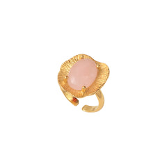 BAGUE QUARTZ ROSE DORÉE - SWANN