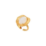 BAGUE NACRE BLANCHE DORÉE - SWANN