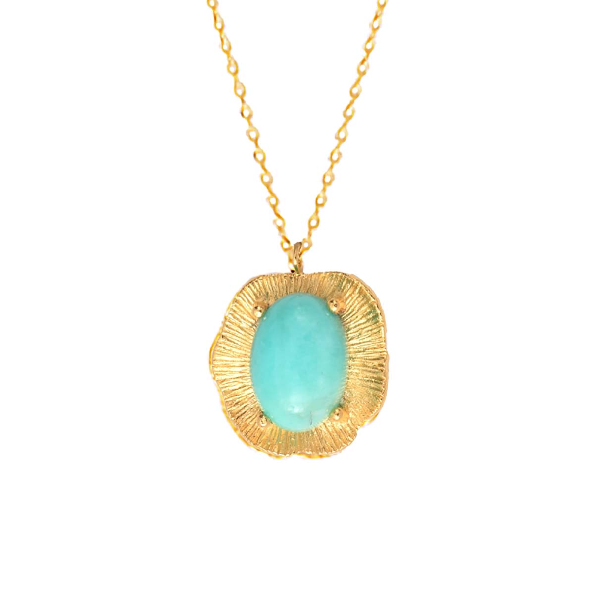 COLLIER AMAZONITE DORÉ - SWANN