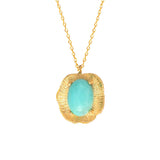 COLLIER AMAZONITE DORÉ - SWANN