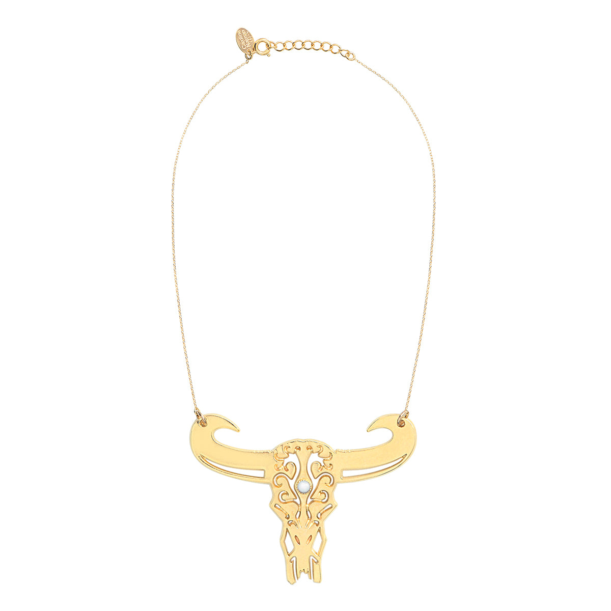 COLLIER TATOO BUFFLE GRAND MODELE NACRE BLANCHE