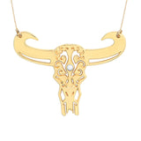 COLLIER TATOO BUFFLE GRAND MODELE NACRE BLANCHE