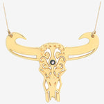 COLLIER DORÉ BUFFLE GRAND MODELE NACRE GRISE - TATOO