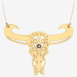 COLLIER DORÉ BUFFLE GRAND MODELE NACRE GRISE - TATOO