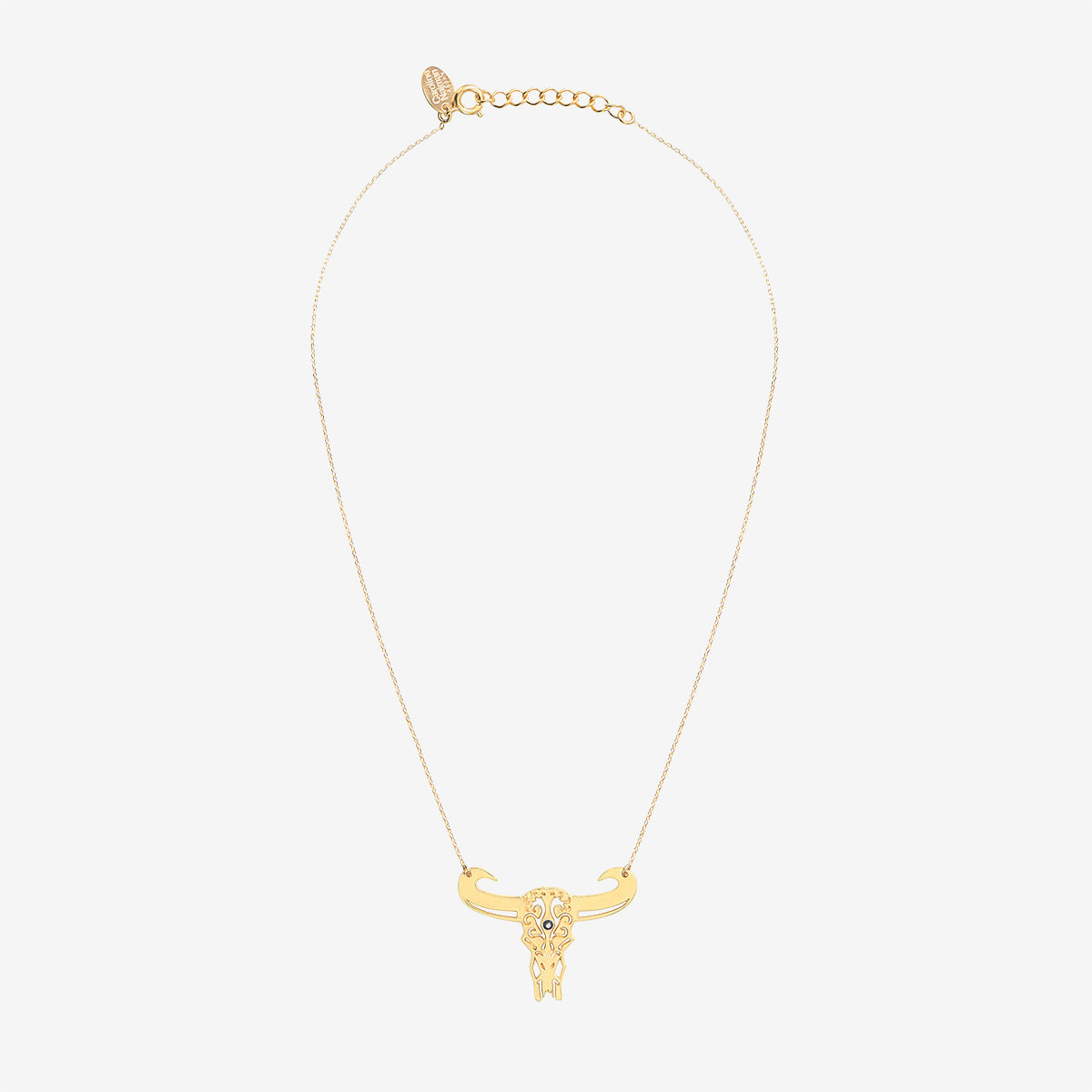 COLLIER DORÉ BUFFLE PETIT MODELE NACRE GRISE - TATOO