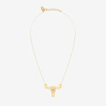 COLLIER DORÉ BUFFLE PETIT MODELE NACRE GRISE - TATOO