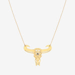 COLLIER DORÉ BUFFLE PETIT MODELE NACRE GRISE - TATOO